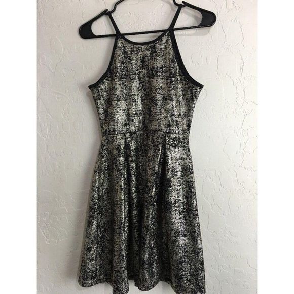 Soprano Small Skater dress 9667 High Neck Metallic - Picture 4 of 6